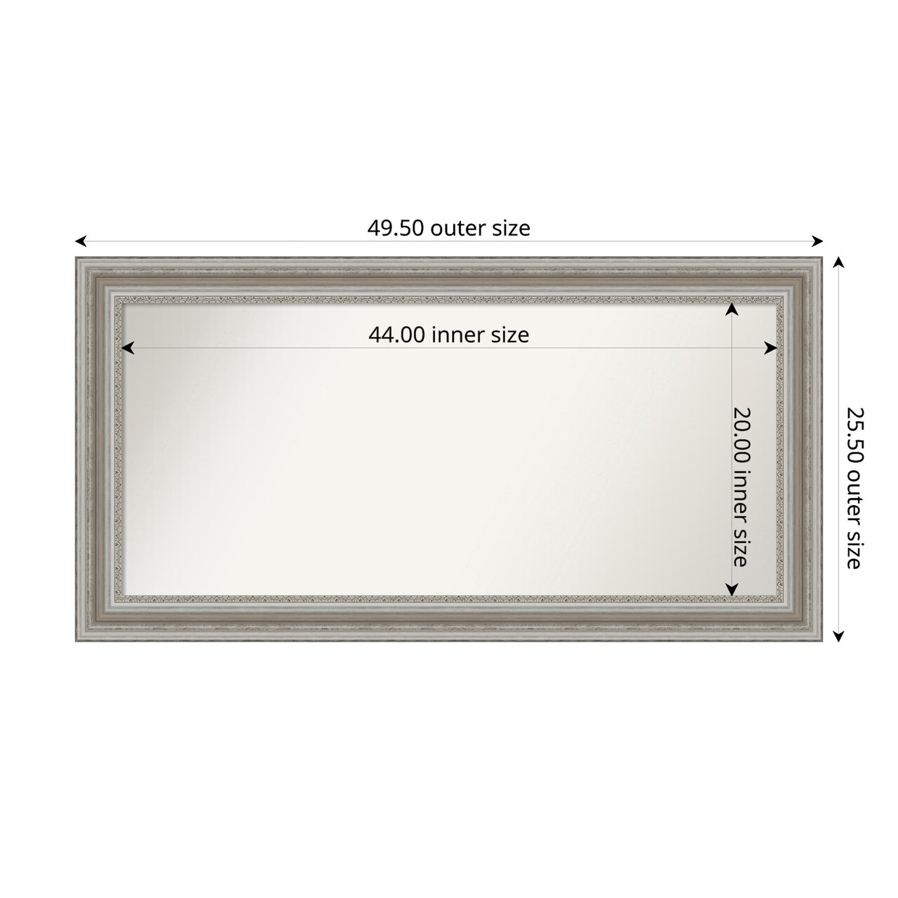 Parlor Silver Non-Beveled Custom Framed Bathroom Vanity Wall Mirror